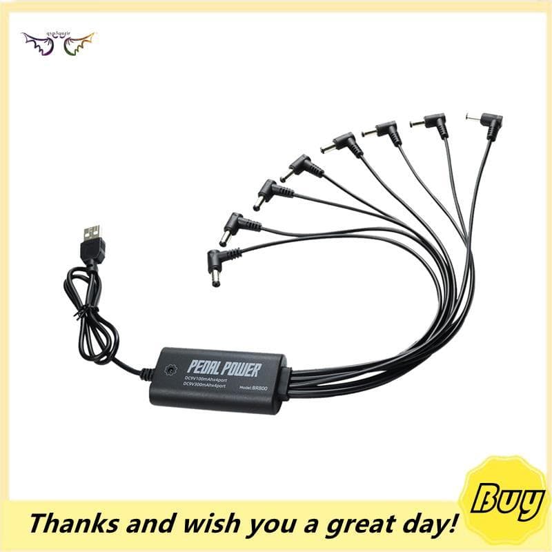 Fonte De Alimentação Para Pedal De Guitarra Com 8 Portas De Saída DC9V Isoladas De 90 Graus Pedais De Efeito Entrada USB