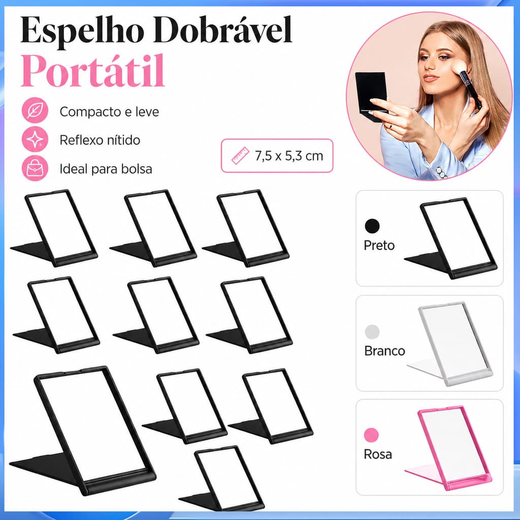 Espelho pequeno dobrável portátil espelho de maquiagem portátil Mini espelho de maquiagem de mesa