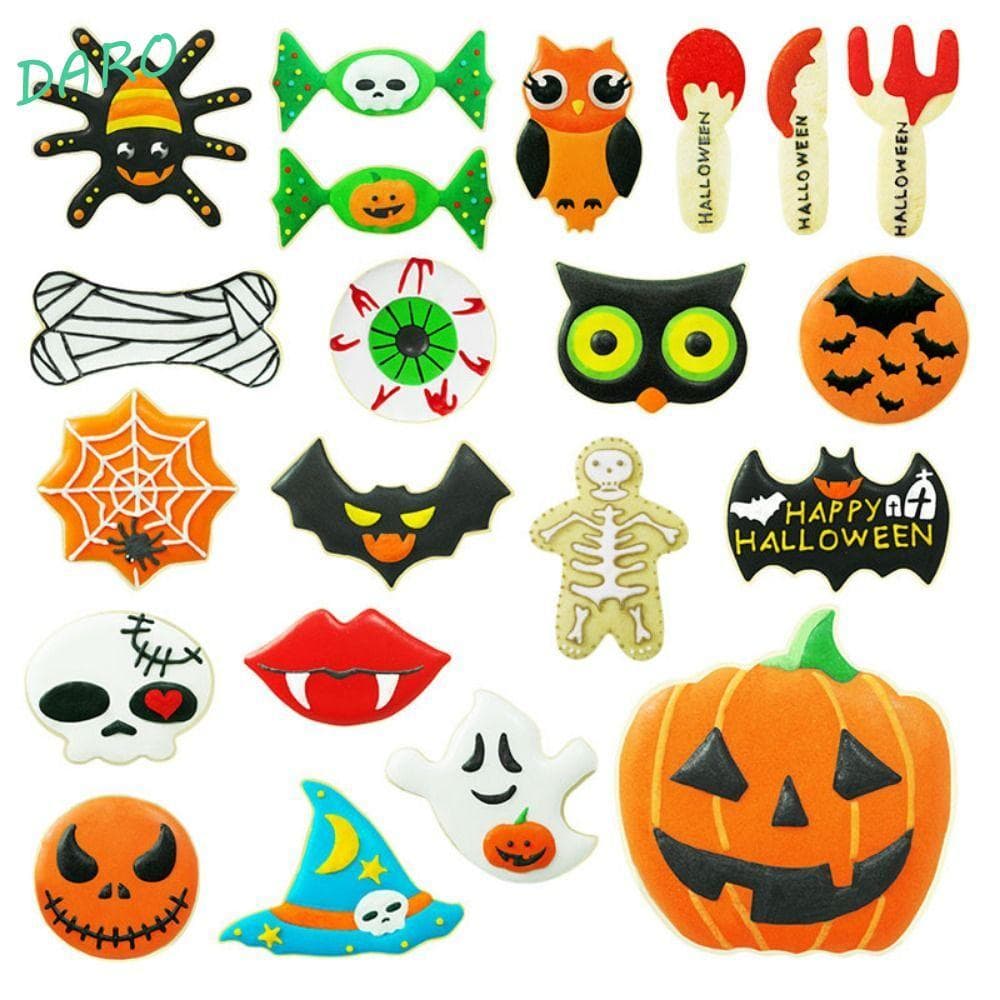 Molde De Biscoito De Halloween DARO , Moldes De Cozimento De Morcego Fantasma 3D DIY , Qualidade Alimentar De Desenho An