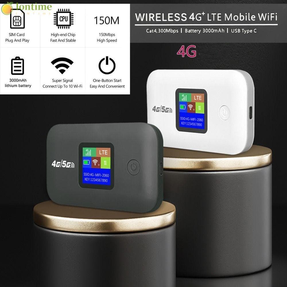 LONTIME Pocket WiFi , 4G Suporta Todos Os Cartões SIM Roteador Móvel , Sinal Forte Pequeno Portátil