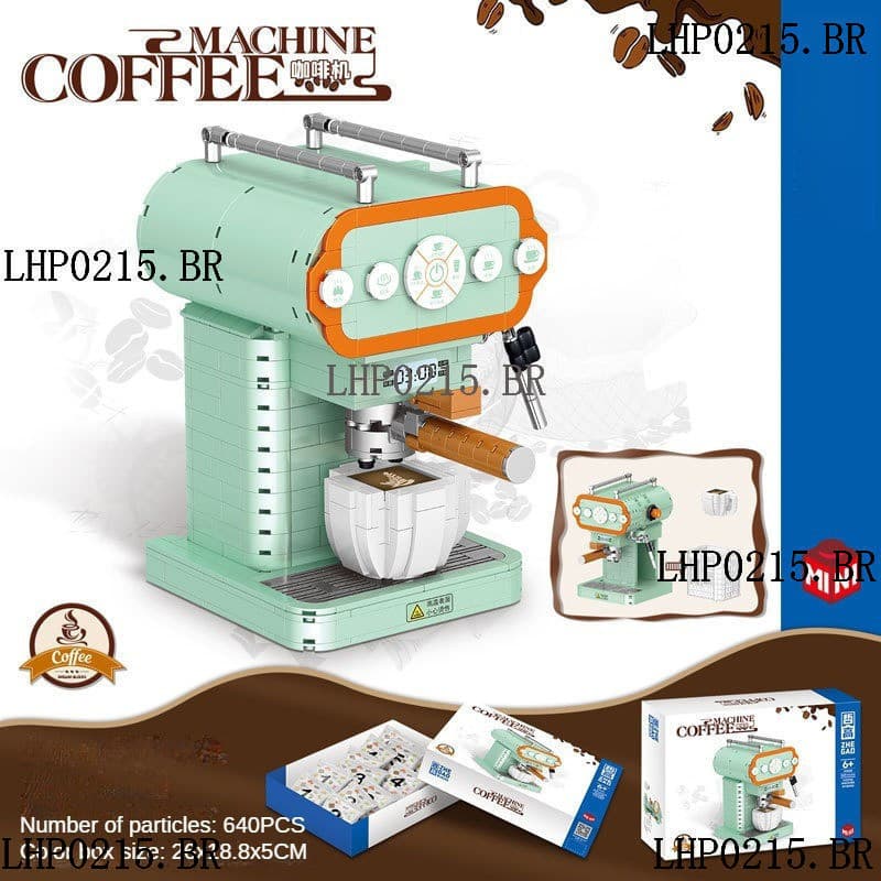 Máquina de café montada compatível com Lego modelo nostálgico brinquedo de bloco de construção de partículas pequenas