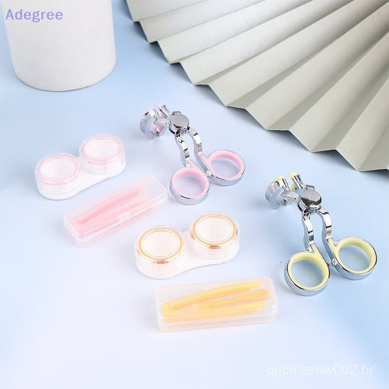Adegree Kit de Ferramentas para Uso com Lentes de Contato, 6 Peças/Conjunto, Pinça de Sucção, Aplicador, Recipiente para