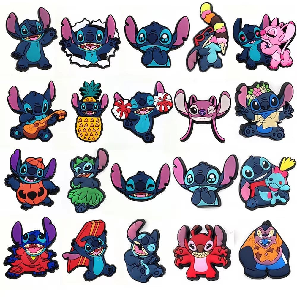 Kit de 5 a 40 Jibbit Stitch com 40 Estilos de Decorações Acessórios Pins Desenho Animado Criança Stitch