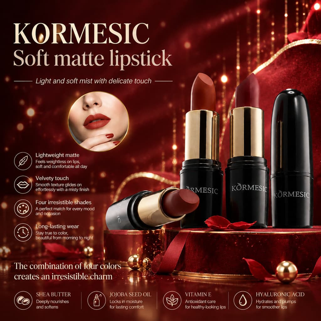 Cabeça de maquiagem batom cosméticos maquiagem atacado maquiagem beleza batom kormesic BMRG