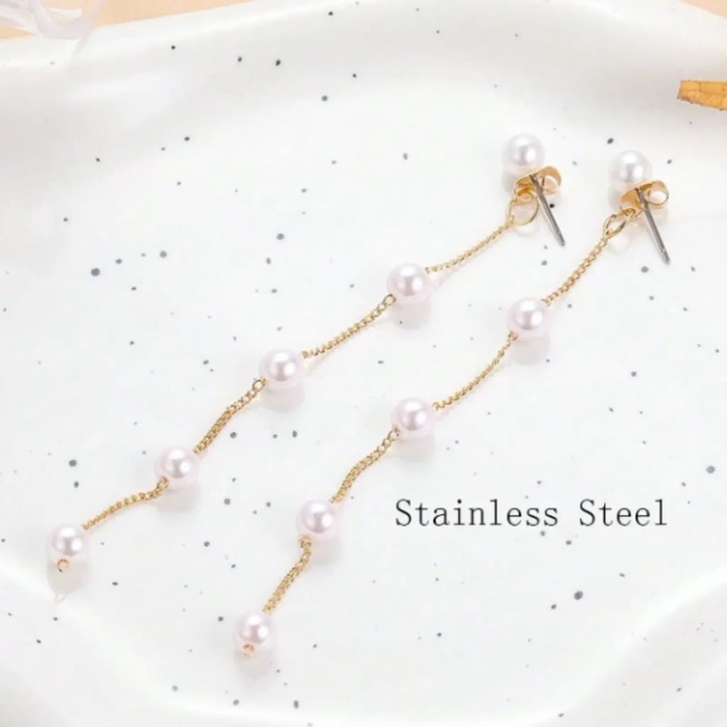 Brincos De Corrente Branca Com Design Elegante E Minimalista , Perfeitos Para Noivas , Presentes , Casamentos , Hallowee