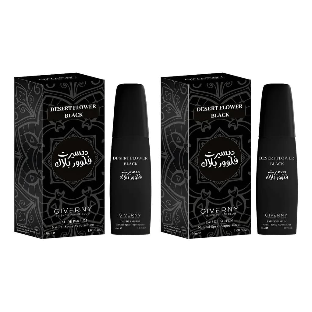 Perfume Feminino Giverny Arabe Desert Flower Black Eau De Parfum 30ml Kit 2 Un
