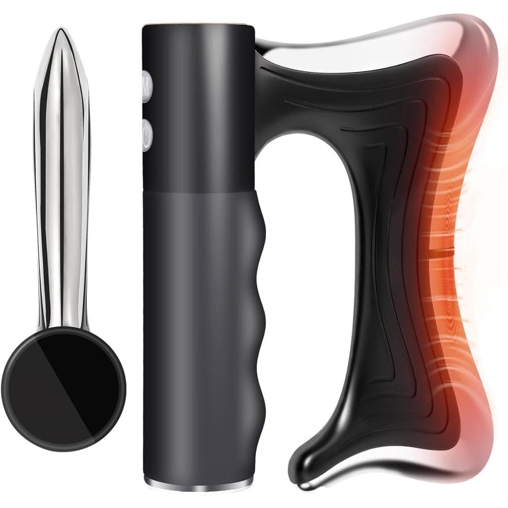 Ferramenta de Massagem Muscular Aquecida, Massageador com Aquecimento e Vibração - Massageador Manual de Tecidos Profund