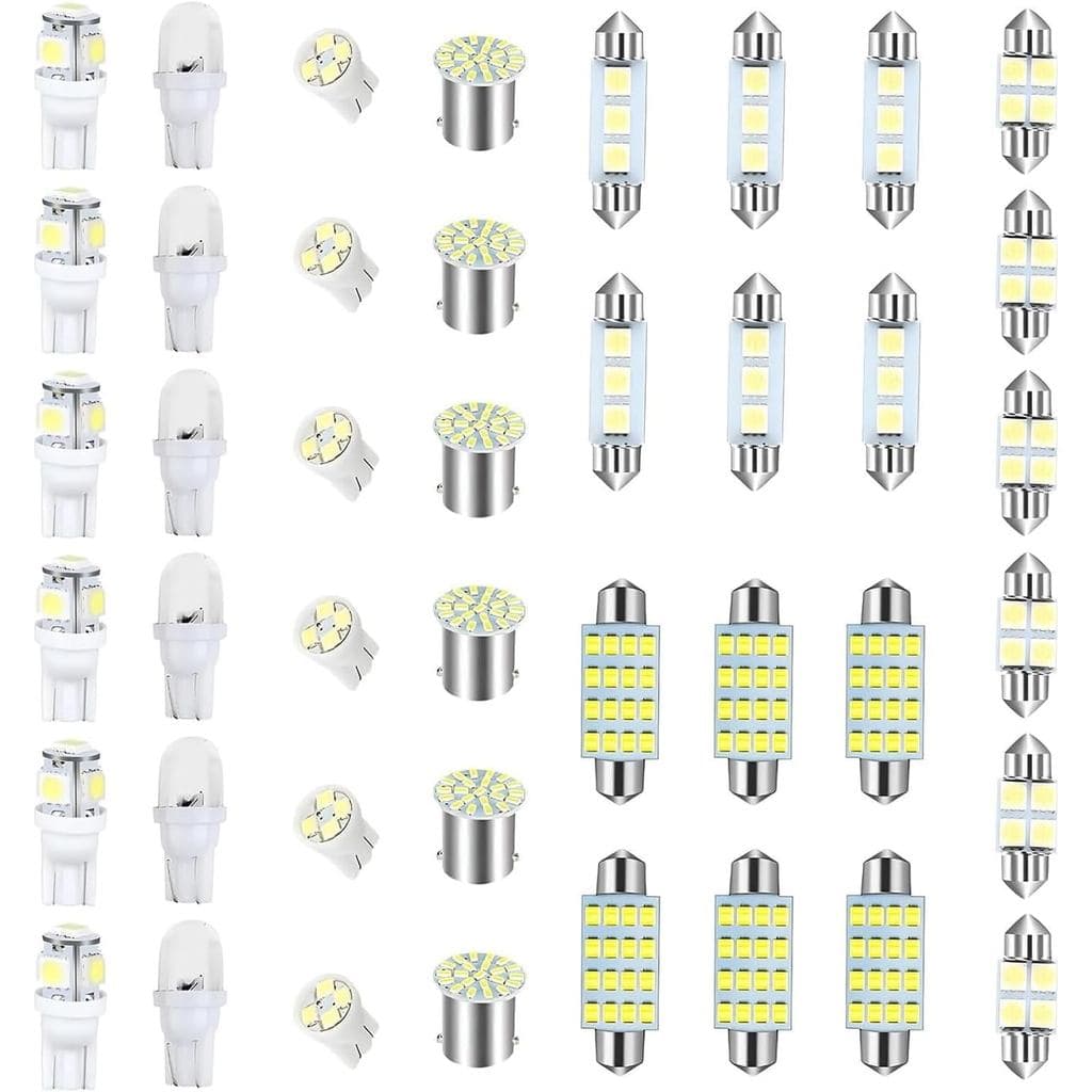 Conjunto de 42 Lâmpadas LED para Interior de Carro WZP, Lâmpadas LED T10 31mm 36mm 41mm, Lâmpada de Ângulo Amplo Super B