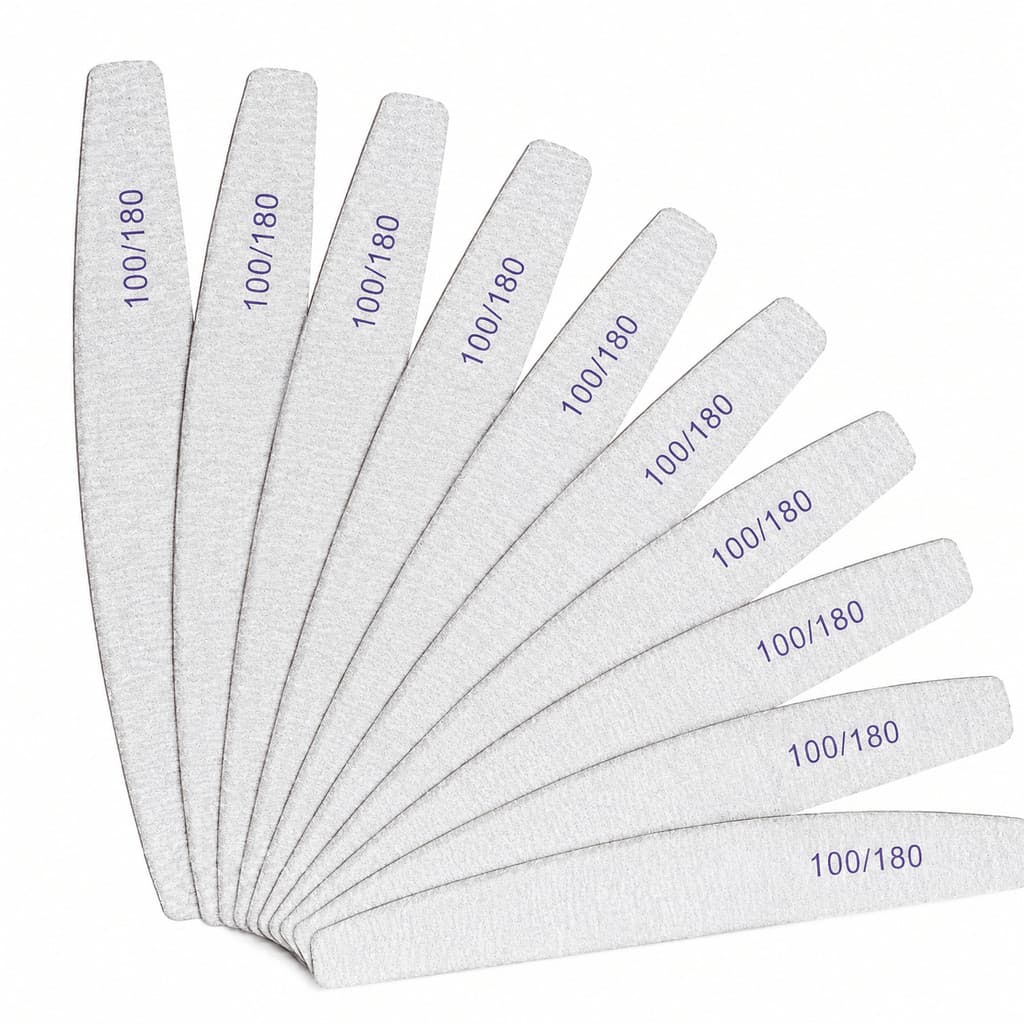 Lixa Caixão 100/180 Kit 10 Unidades Manicure Profissional Lixas Profissionais Alta Durabilidade Kit 10 Para Alongamento
