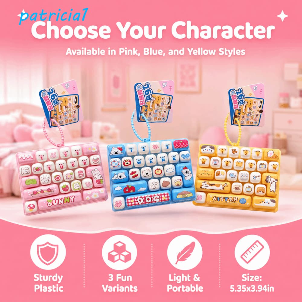PATRICIA1 Chaveiro Para Alívio Do Estresse , Portátil Fofo Com 26 Grades Teclado Clicker , Decoração De Mesa