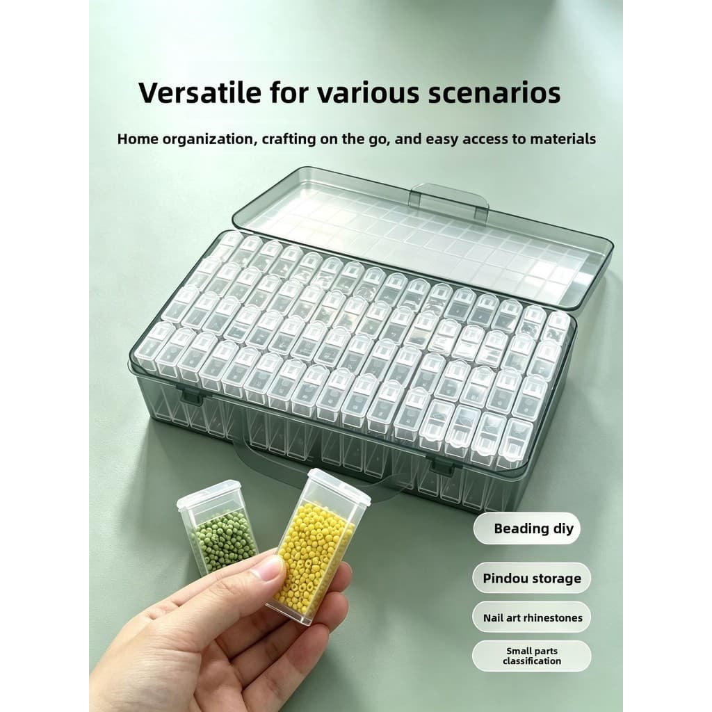 Caixa De Armazenamento Multigrade – Organizador De Compartimento 32/48/56/64 Para Pintura De Diamante , Miçangas E Arte