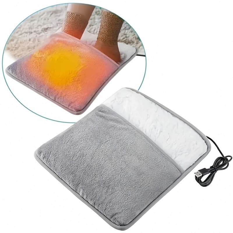 Almofada Elétrica De Aquecimento Para Pés De Inverno Carregamento USB Soft Plush Lavável Aquecedor Melhor