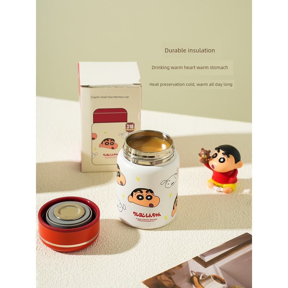 Crayon Shin-Chan copo térmico de bolso copo de café portátil copo refrigerador crianças copo mestre de gelo pequeno pres