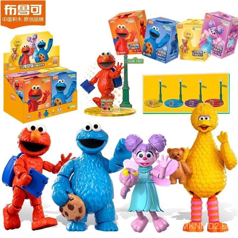 Bloco De Construção Original Rua Sésamo ELMO Biscoito Monstro Grande Pássaro Abby Figura Ação Anime Modelo Boneca Crianç