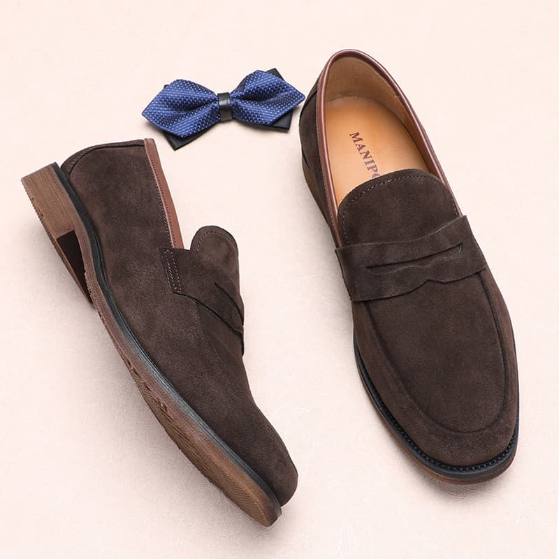 Mocassins marrons masculinos camurça verão camurça deslizamento em sapatos masculinos respirável na moda sapatos de cour