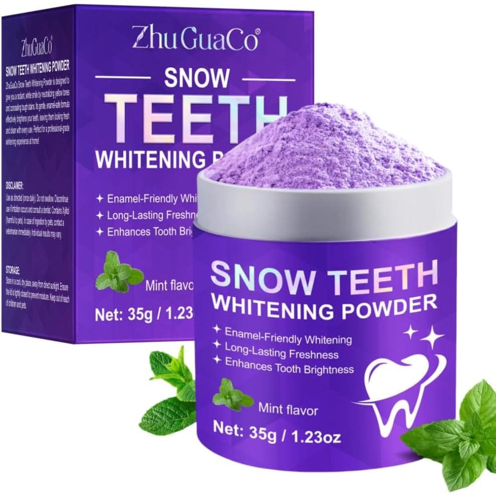 Pó Clareador de Dentes, Removedor de Manchas, Pó Mineral para Restauração Dental, Seguro para o Esmalte, Remove Manchas
