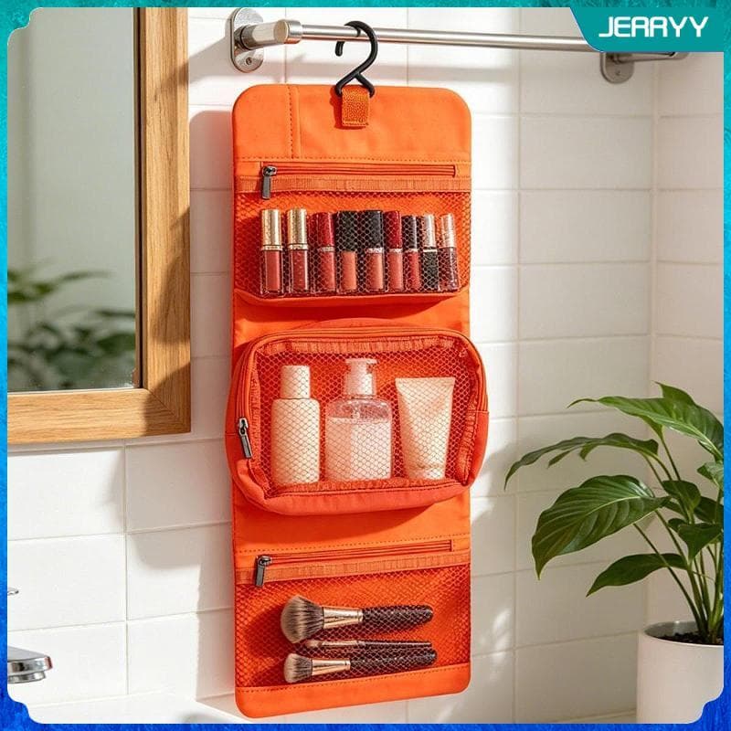 [Wishshopeljj] Bolsa De Higiene Para Viagem Organizador Suspenso Maquiagem Cosméticos Armazenamento Com Gancho Pano Oxfo