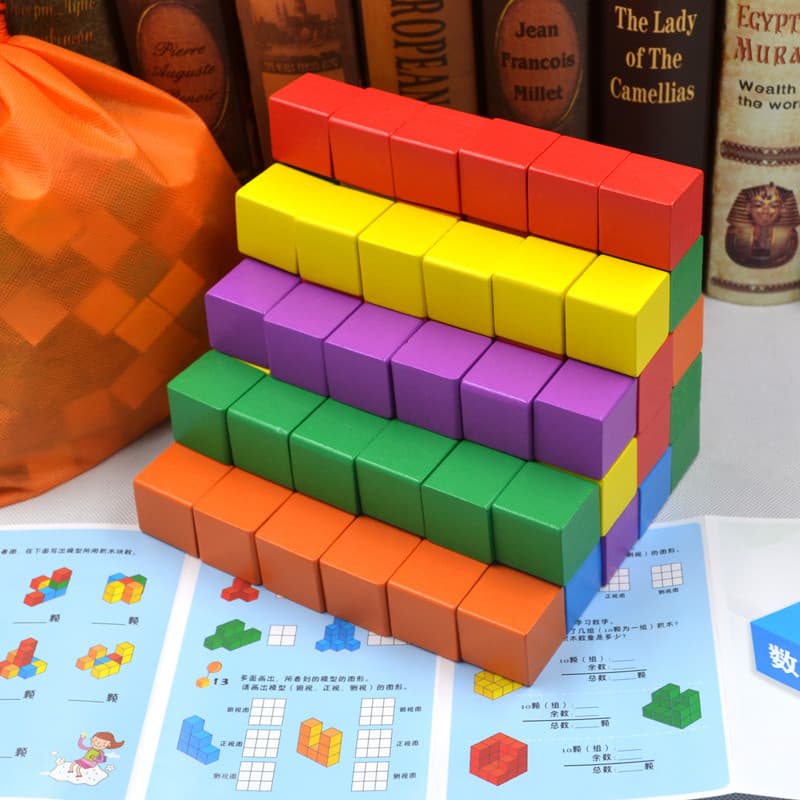 Cubo blocos de construção matemática auxiliares de ensino gráficos tridimensionais magnético pequeno cubo cilindro cubo