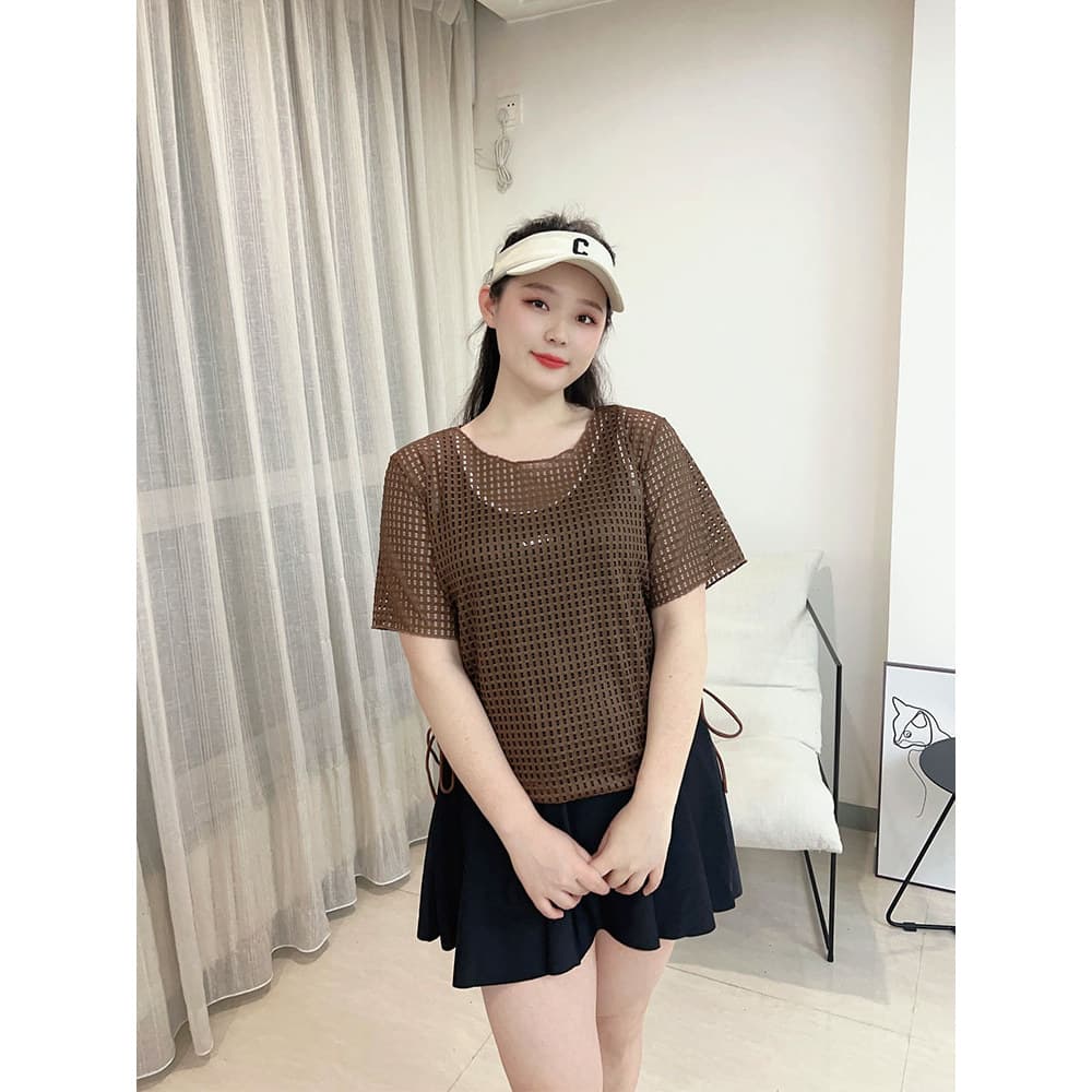 Saia de uma peça maiô com blusa viagem férias protetor solar menina High-End sentimento capa carne mais magro olhar fada
