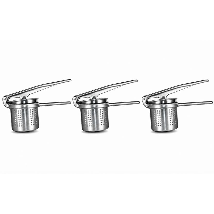 Kit 3 Espremedores de Batata Inox Profissional Manual Amassa
