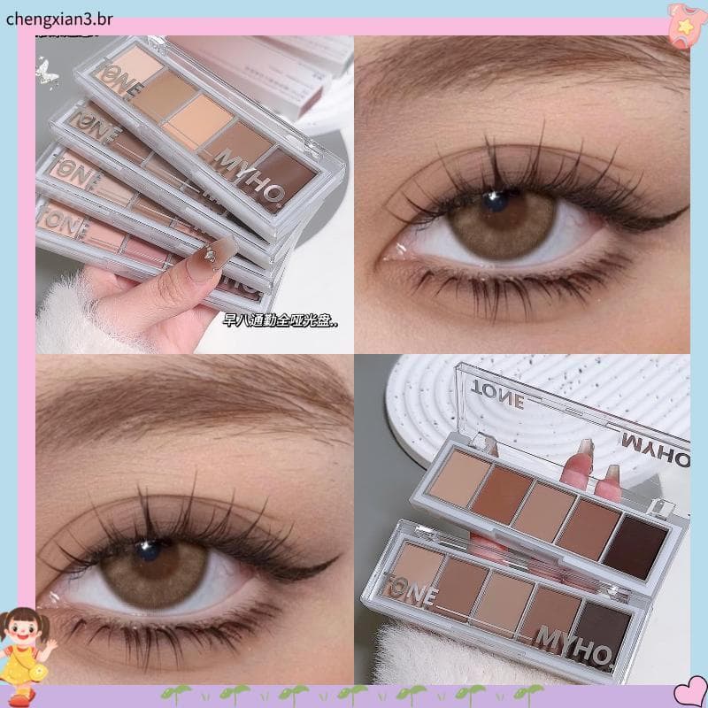 Coleção de 3.60.000 pessoas MYHO Paleta de sombras de cinco cores perolada fosca contorno de alto brilho ilumina a cor d