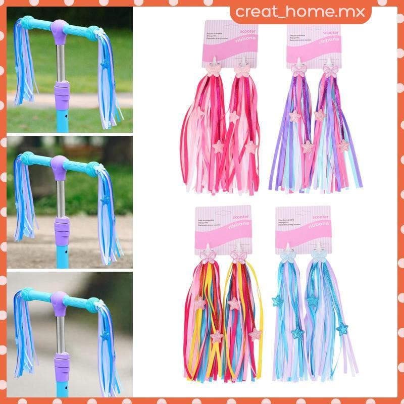 [Creat_home] Flâmulas De Guiador De Bicicleta Para Crianças , Borlas De Poliéster Duráveis , Kit De Fita De Equilíbrio