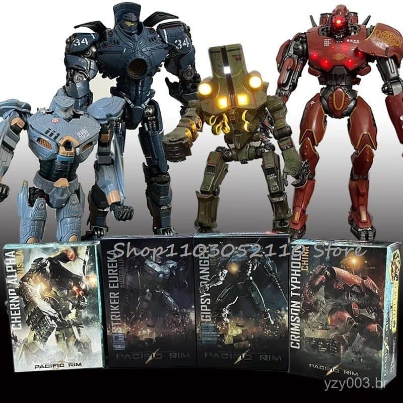 Figura LED Neca Pacific Rim Red Tramp Mecha Japonês Bandai Gipsy Danger Obsidian Fury The Eureka Raiders Brinquedo com A