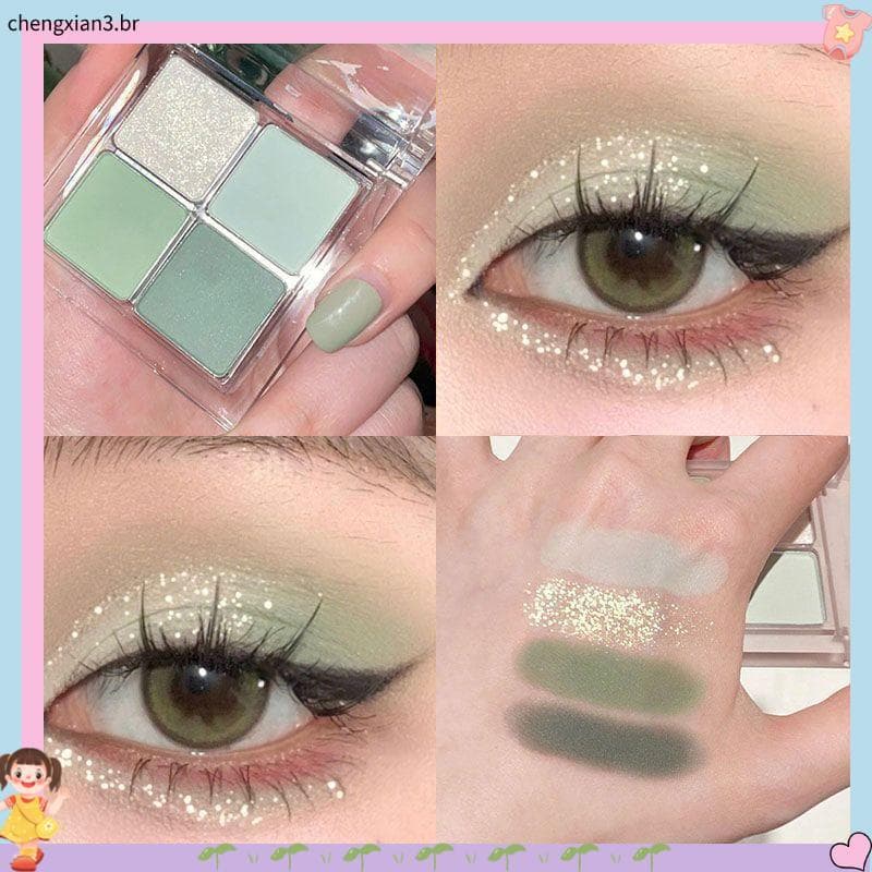 Loja em promoção Leite de menta com baixo saturado verde!Paleta de sombras de quatro cores em Clear Flashing Elf Pure De