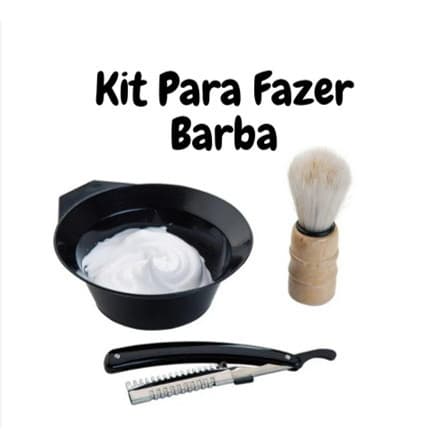 Kit De Barbear Pincel Tigela Cumbuca Navalhete Cuidados Masculinos Profissionais Para Barbeiro