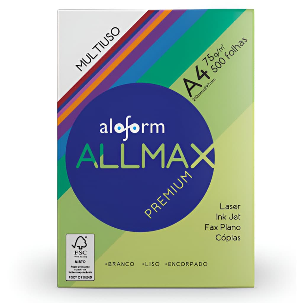 Papel Sulfite Allmax A4 Premium 75g 500 Folhas