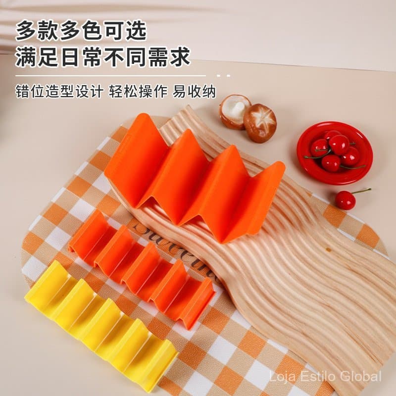 Conjunto de Suportes Coloridos para Bolo e Churrasco, Suporte para Tacos, Suporte Ondulado Fino para Bolo, Bandeja de Al