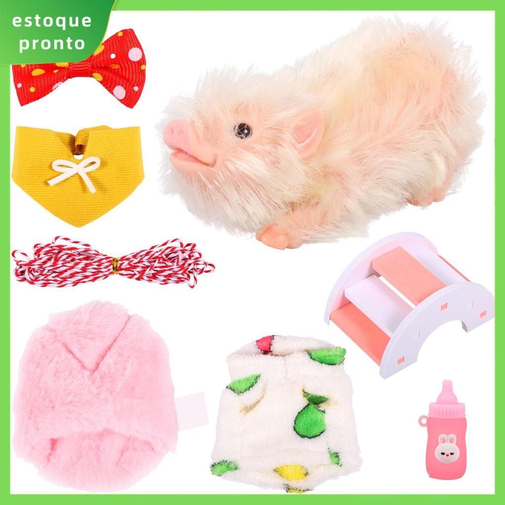 Mini Boneca De Porco De Silicone Com Babador De Ponte De Cama Para Presente SHOPSKC9278