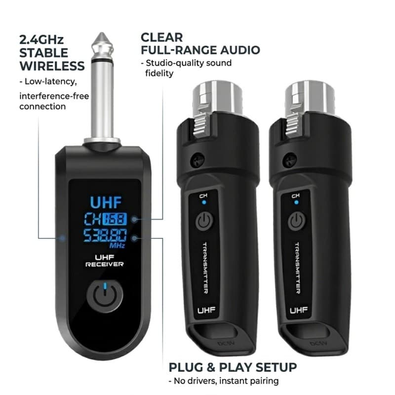 K1 2.4Ghz Sistema De Microfone Sem Fio XLR Transmissor E Receptor Para PA Mixer Dinâmico