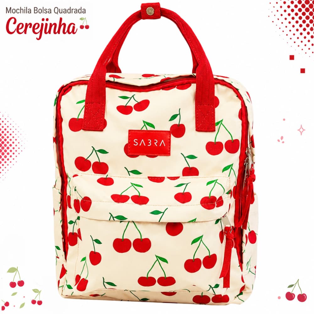 Mochila Bolsa Quadrada Cerejinha Sabra