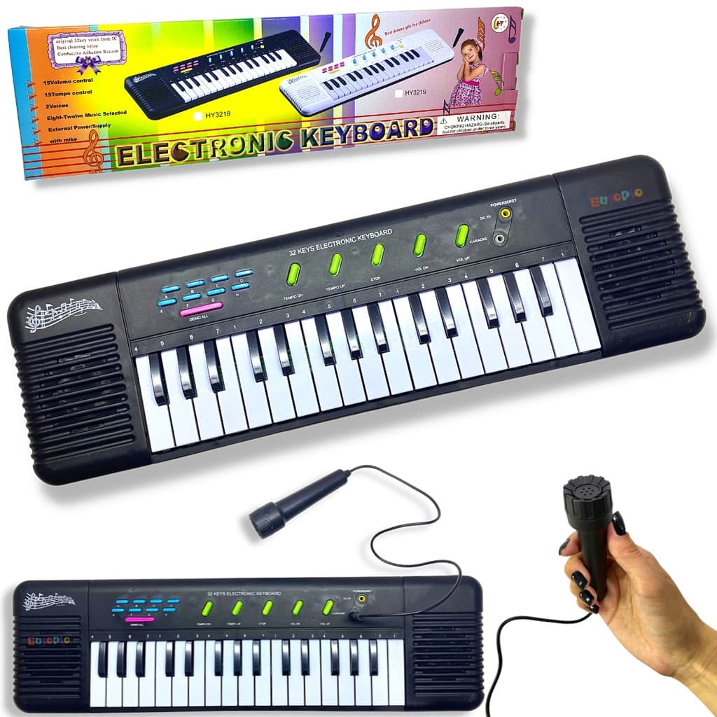 Teclado Infantil Musical Teclas Keys Com Microfone Piano