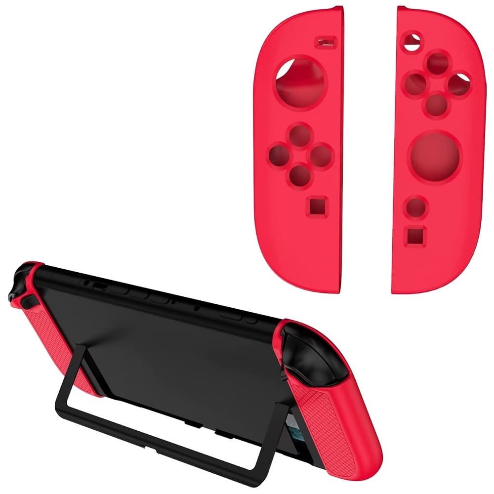 CAPA VERELHA ANTIADERENTE CASE JOYCON 2 NINTENDO SWITCH 2 SILICONE PROTEÇAO NS2