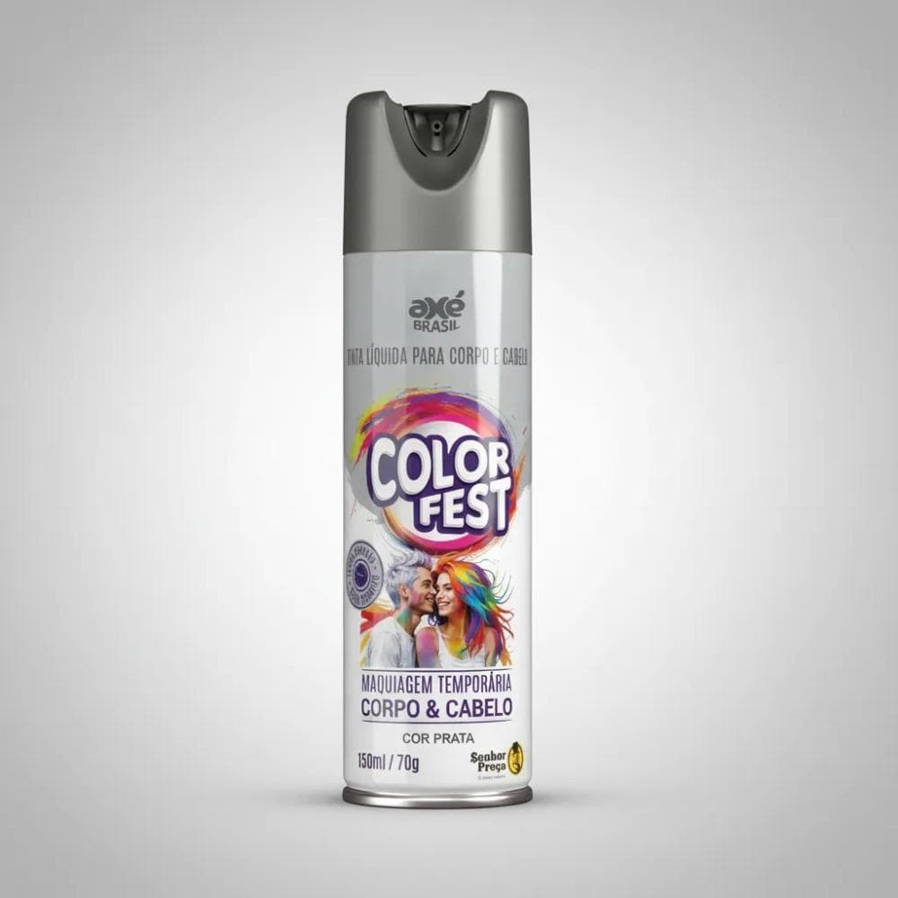 Kit 24 Spray Colorido para Cabelo Color Fest Prata 150ml 70g Temporário Lavável
