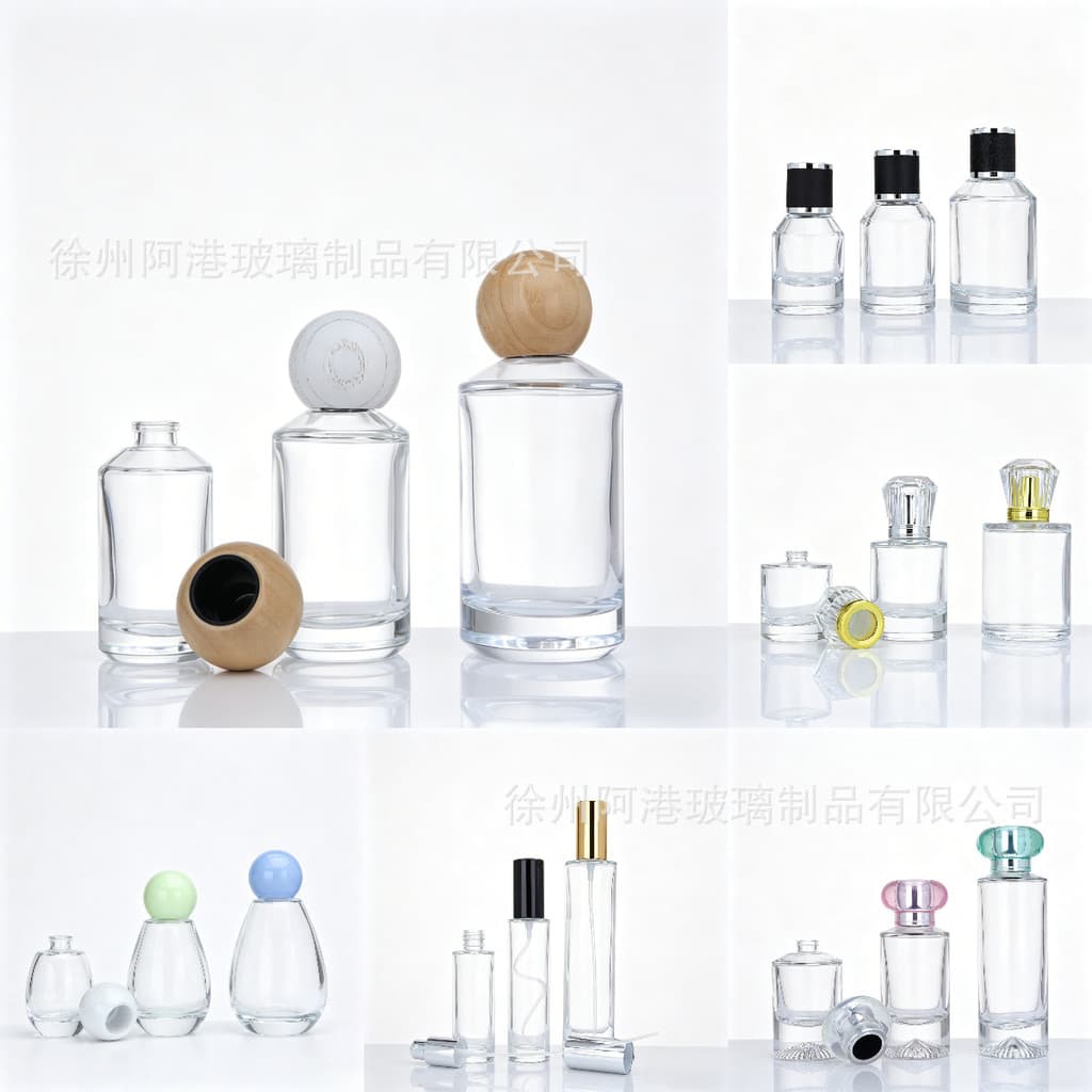 Frasco de perfume cilíndrico transparente de vidro de 30-50-100ml, frasco dispensador de perfume colorido 2NOM
