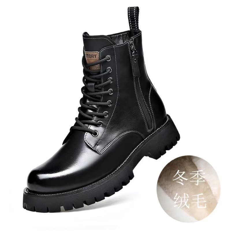 Martin botas masculinas 2026 inverno novo estilo de couro genuíno botas de aumento de sola grossa estilo britânico forro