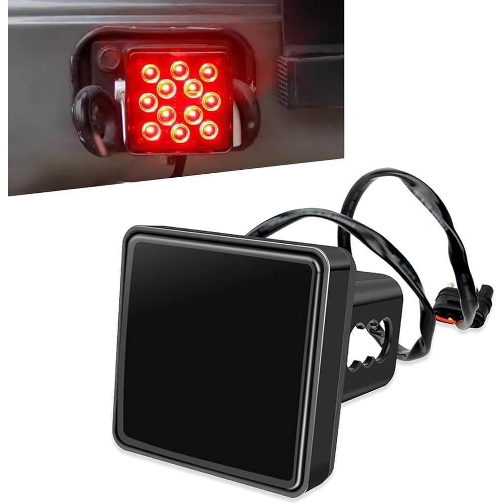 leechio LED Lente Vermelha Luz De Freio Tampa De Engate De Reboque , Receptor Quadrado De 2 " 15 Super Brilhante À Prova