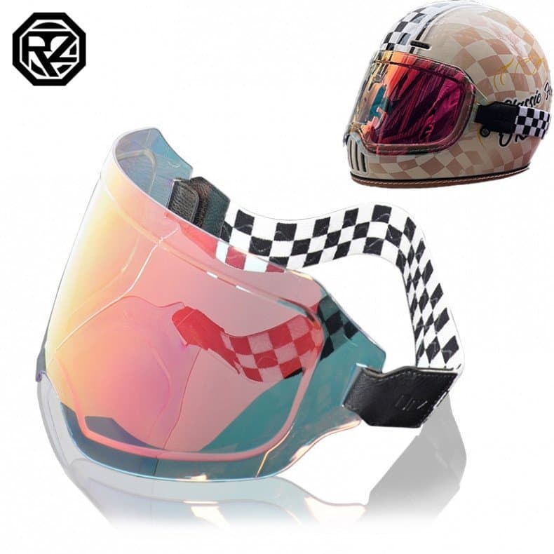 Visor de Capacete Aberto ORZ, Visor Bolha para Capacete de Motocicleta, Lente de Visor para Capacete de Moto, Protetor B