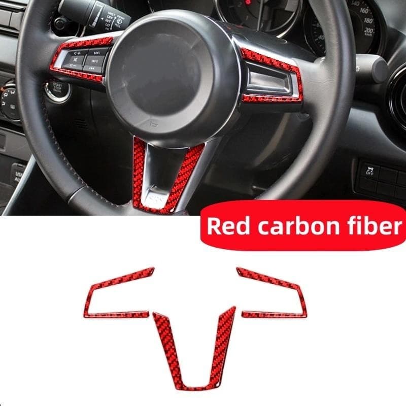 Para Mazda MX-5 ND Miata 2016-2022 MX5 Acessórios Quadro Do Volante Carro Guarnição Adesivo Capa De Fibra Carbono Modifi