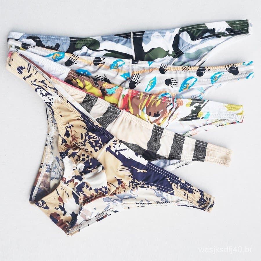 Roupa íntima masculina/Roupa íntima confortável estampada de cintura baixa
