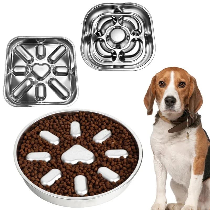 Suprimentos Para Animais De Estimação , Tigela De Alimentação Lenta De Aço Inoxidável Cães Gatos Anti-Asfixia E Tombamen