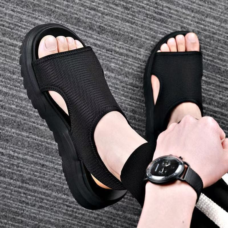Sandálias romanas masculinas verão exterior Wear antiderrapante sola grossa sapatos de praia aumentados 2026 novas sandá