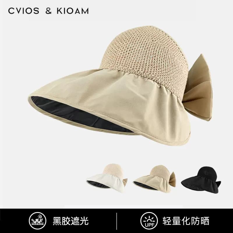 CviosKioam Chapéu Feminino Verão Sombrinha Protetor Solar Anti-Ultravioleta Balde Chapéu Capa Rosto Ciclismo Vinil Chapé