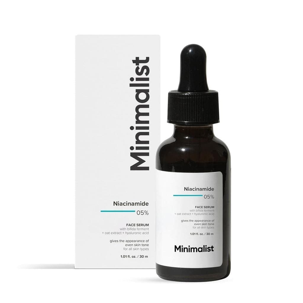 Sérum Facial Minimalista com 5% de Niacinamida e Ácido Hialurônico para uma Pele Clara |   Reduz manchas/marcas de acne,
