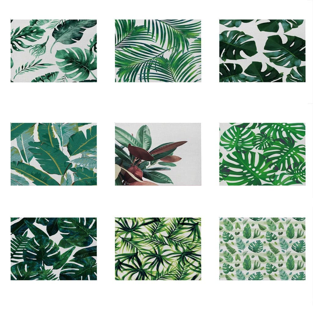 Novo estilo verão planta Tropical Placemat planta verde cozinha isolamento térmico tapete de mesa ins estilo nórdico oci