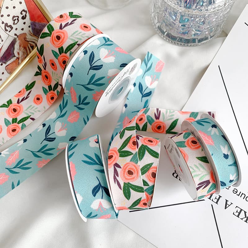 Coreia importada rosa folha fita arco tecido diy Material artesanal embalagem fita gaze fita