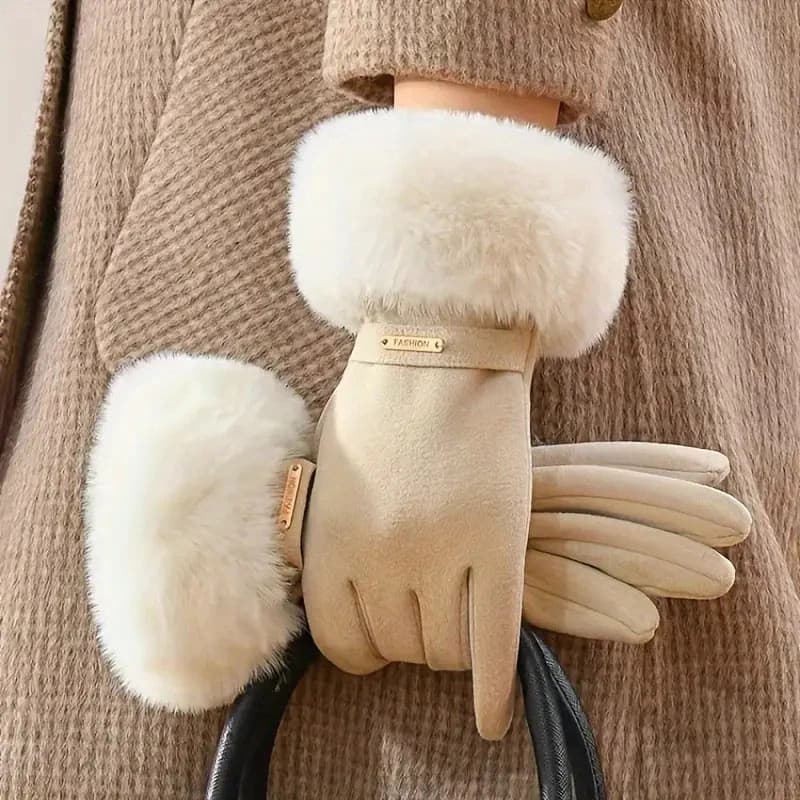 Luvas Térmicas de Ciclismo de Inverno Sem Dedos com Tela Sensível ao Toque Forradas de Fleece Luvas Quentes e Espessas